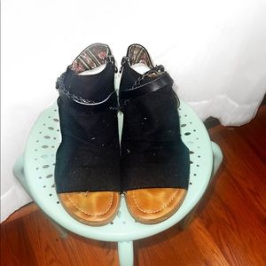 Black zip up sandals